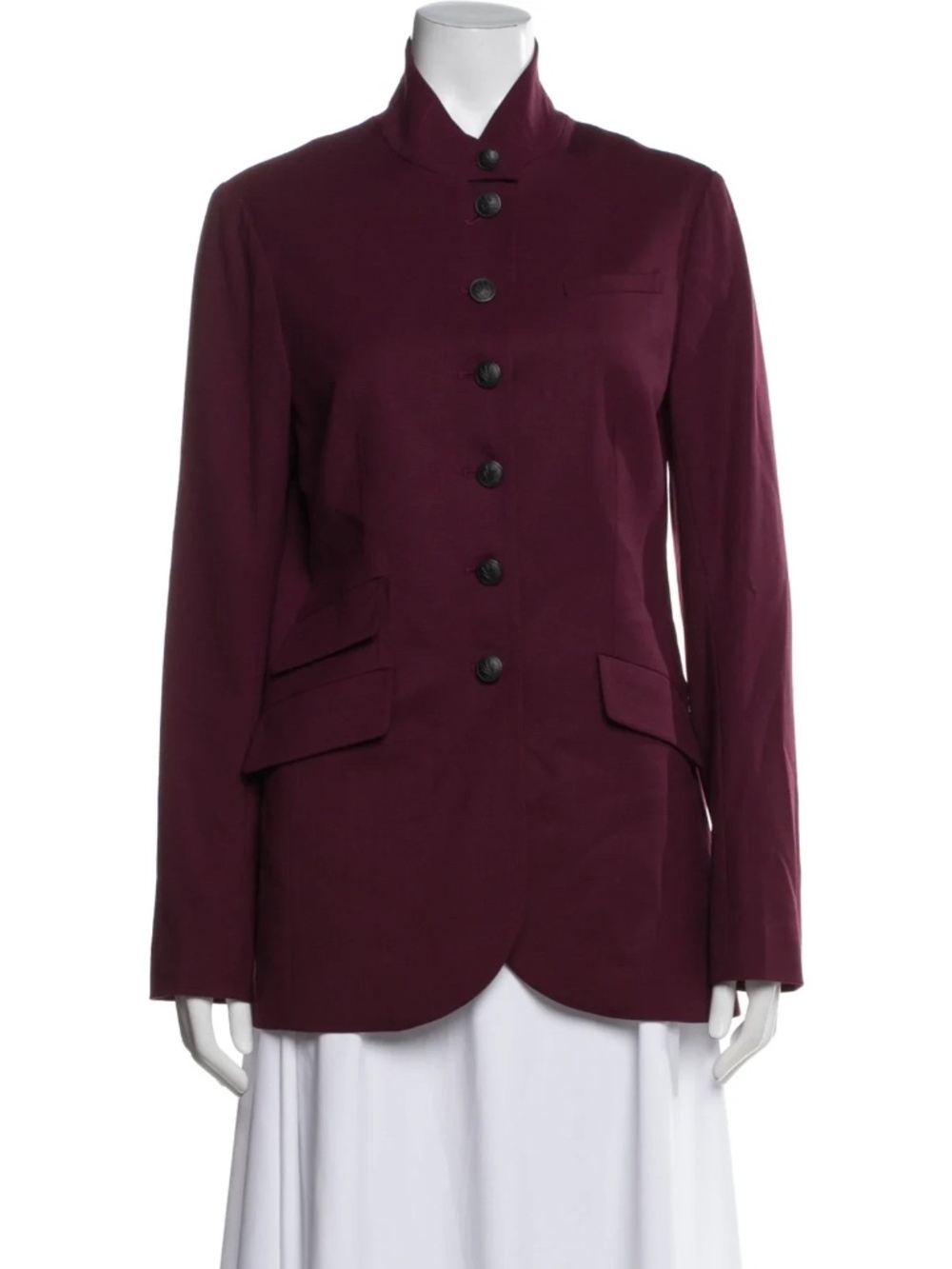 Rag & Bone Slade Wool Long Blazer in Maroon